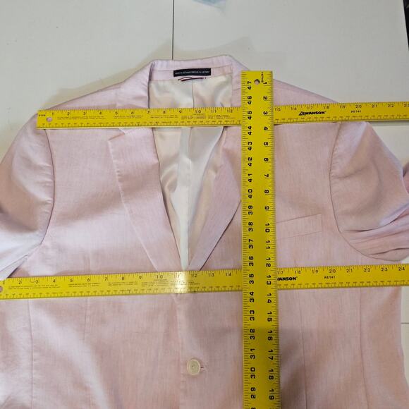 Tommy Hilfiger Powder Pink linen Blend Sports Coat Jacket Men's Size 46 R 3665 - Picture 7 of 8